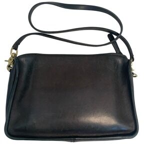 Vintage Coach 80's Black Leather Crossbody 3836 Made in USA